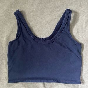 Aerie Cropped Sweater Tank Top with Lace Insets